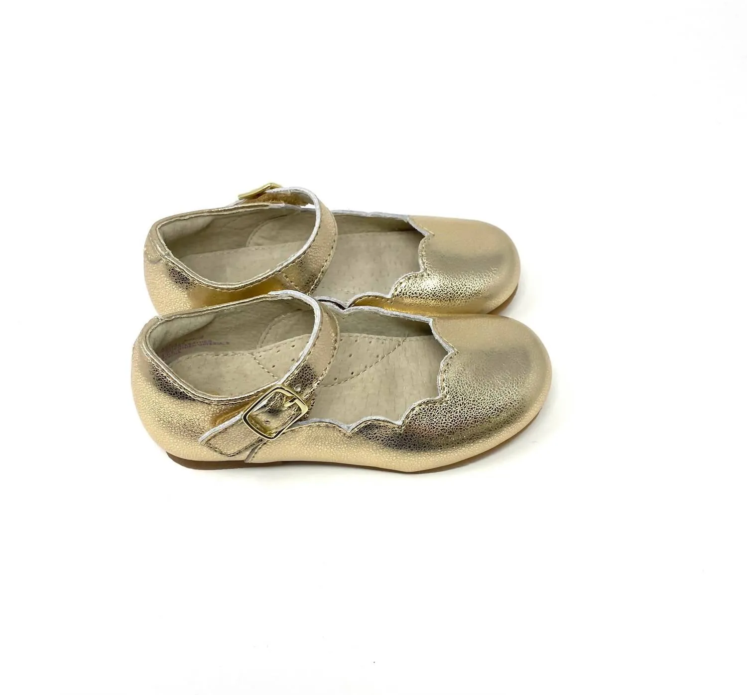 Girl's Sonia Scalloped Flat Shoes In Gold