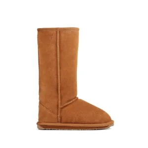 Girls Wallaby Hi Merino Wool Boots In Chestnut