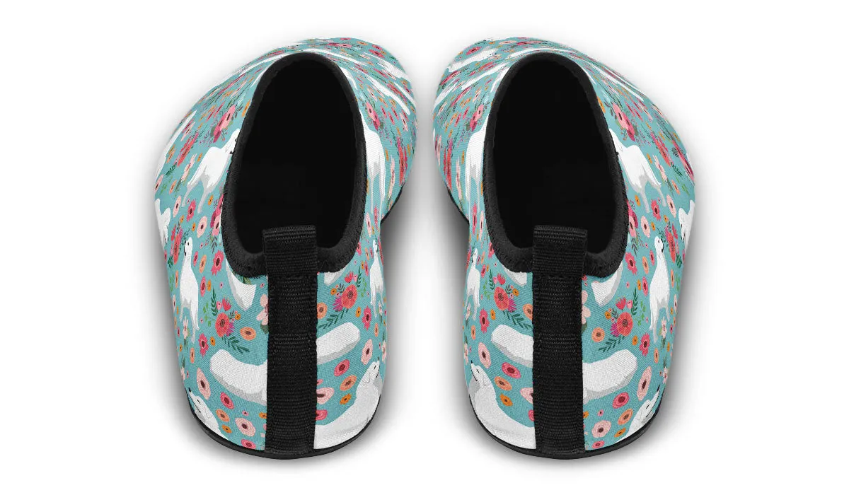 Great Pyrenees Flower Aqua Barefoot Shoes