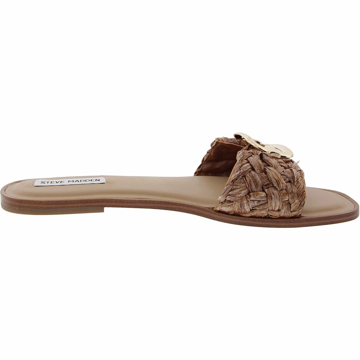 Guarenteed Womens Metallic Straw Slide Sandals