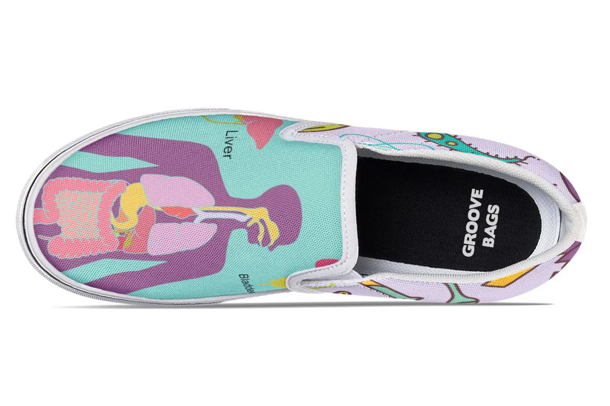 Human Organs Diagram Slip-On Shoes