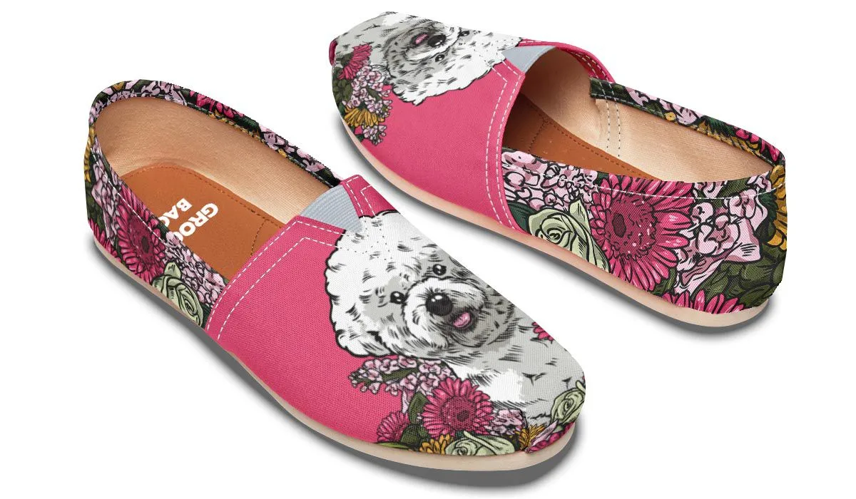 Illustrated Bichon Frise Casual Shoes