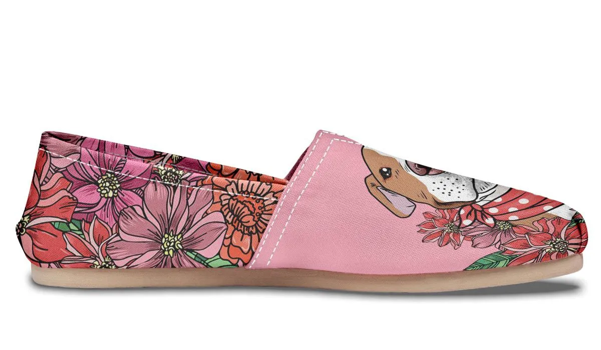 Illustrated Brown Pit Bull Casual Shoes