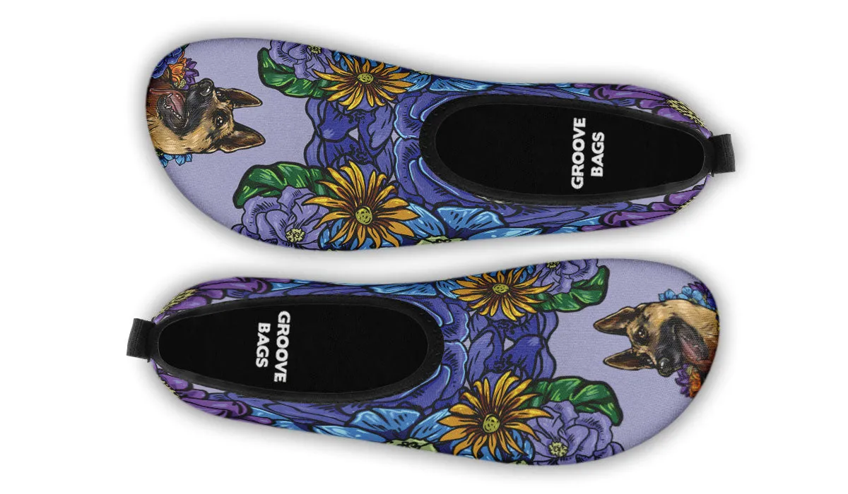 Illustrated German Shepherd Aqua Barefoot Shoes