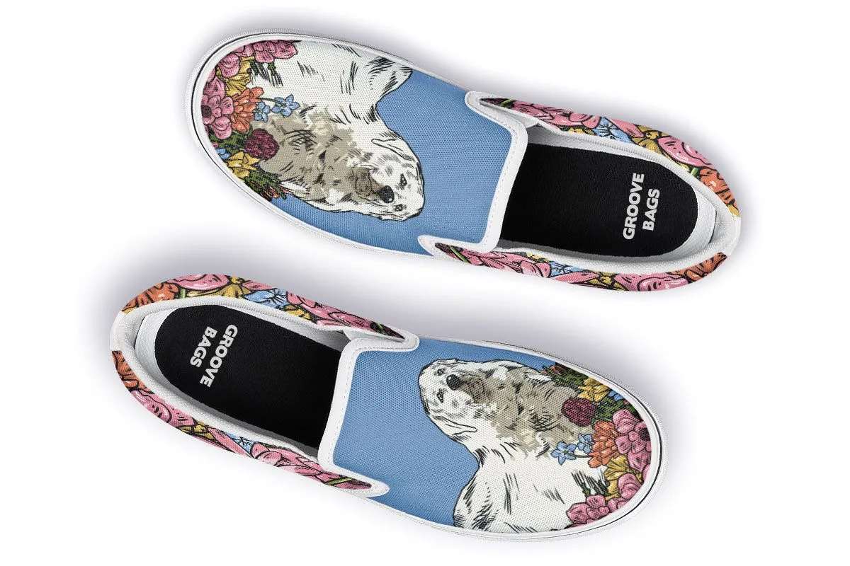 Illustrated Great Pyrenees Slip-On Shoes