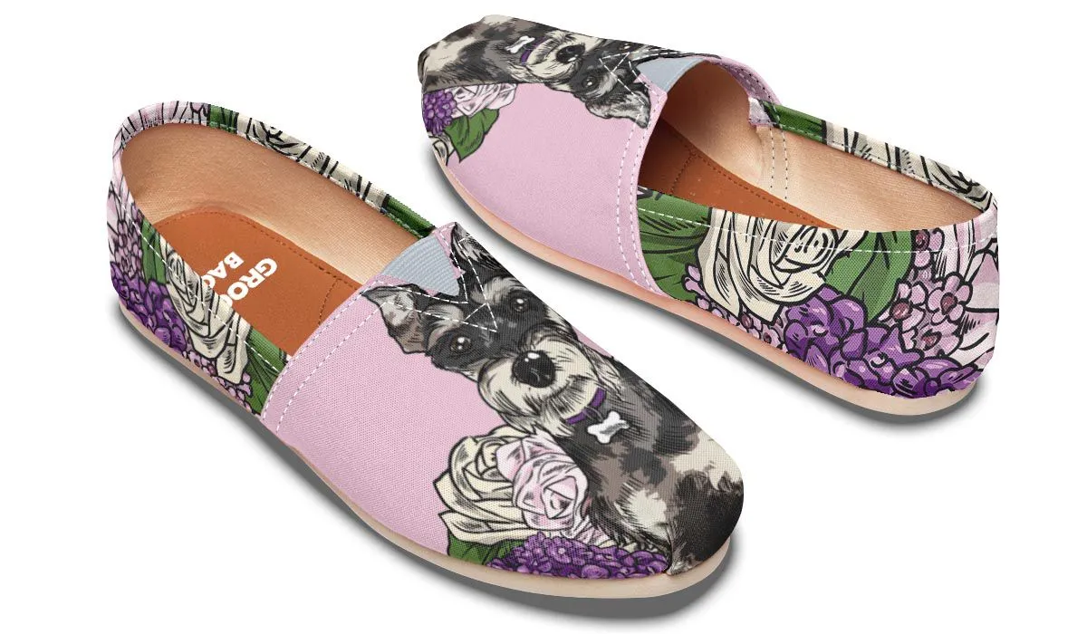 Illustrated Schnauzer Casual Shoes