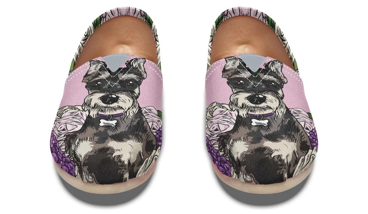 Illustrated Schnauzer Casual Shoes