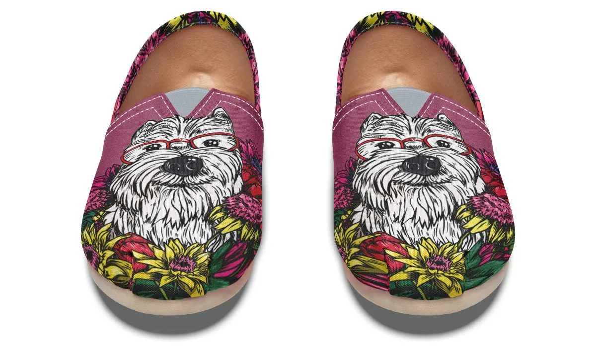 Illustrated Westie Casual Shoes