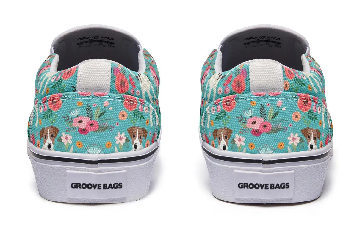 Jack Russell Flower Slip-On Shoes