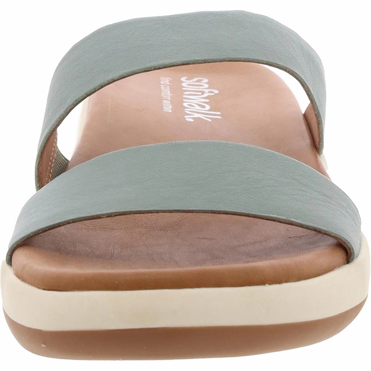 Jenna Womens Solid Leather Slide Sandals