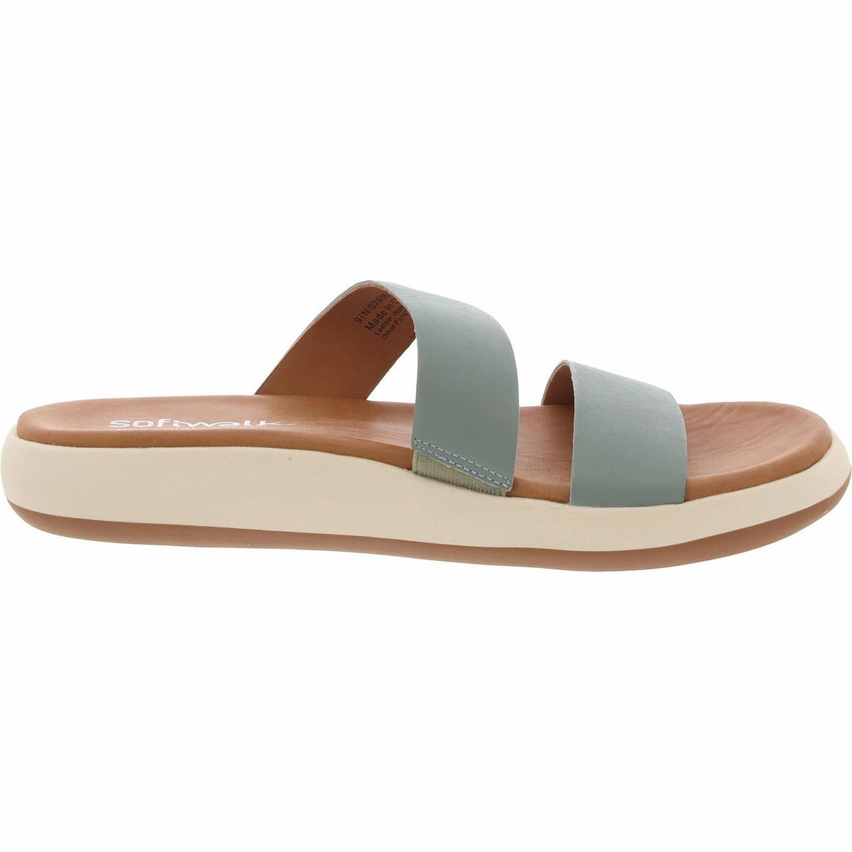 Jenna Womens Solid Leather Slide Sandals