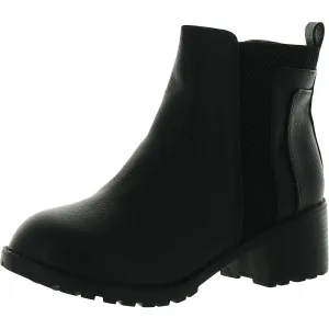 Jerra Girls Faux Leather Lug Sole Ankle Boots