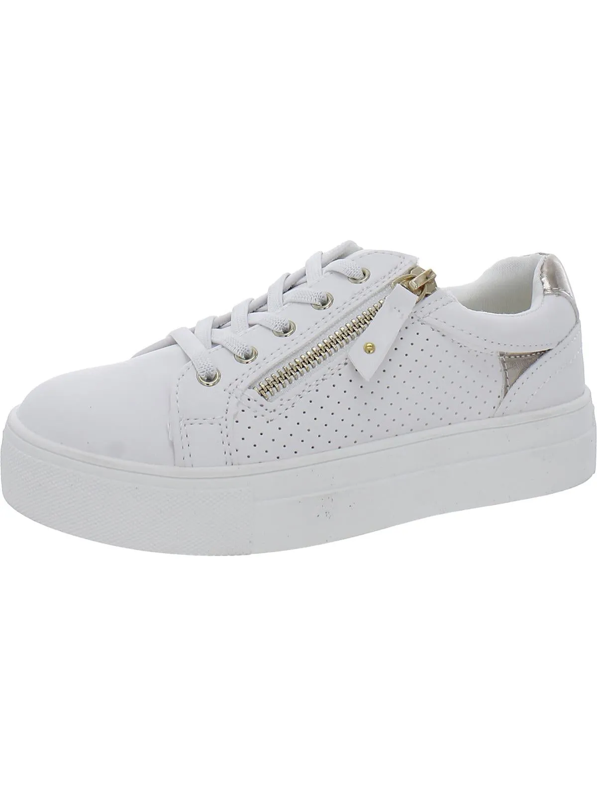 Jilie Girls Little Kid Faux Leather Casual and Fashion Sneakers