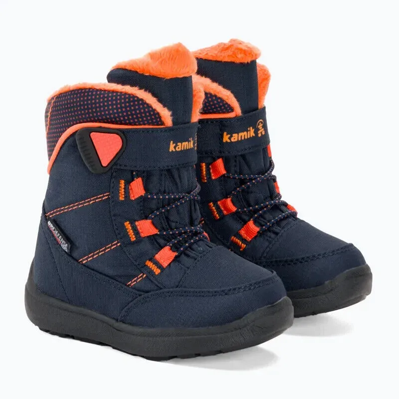 Kamik Stance 2 NF9297-NFL Snow Boots Boy 5 Navy Faux Shearling Waterproof KHD357