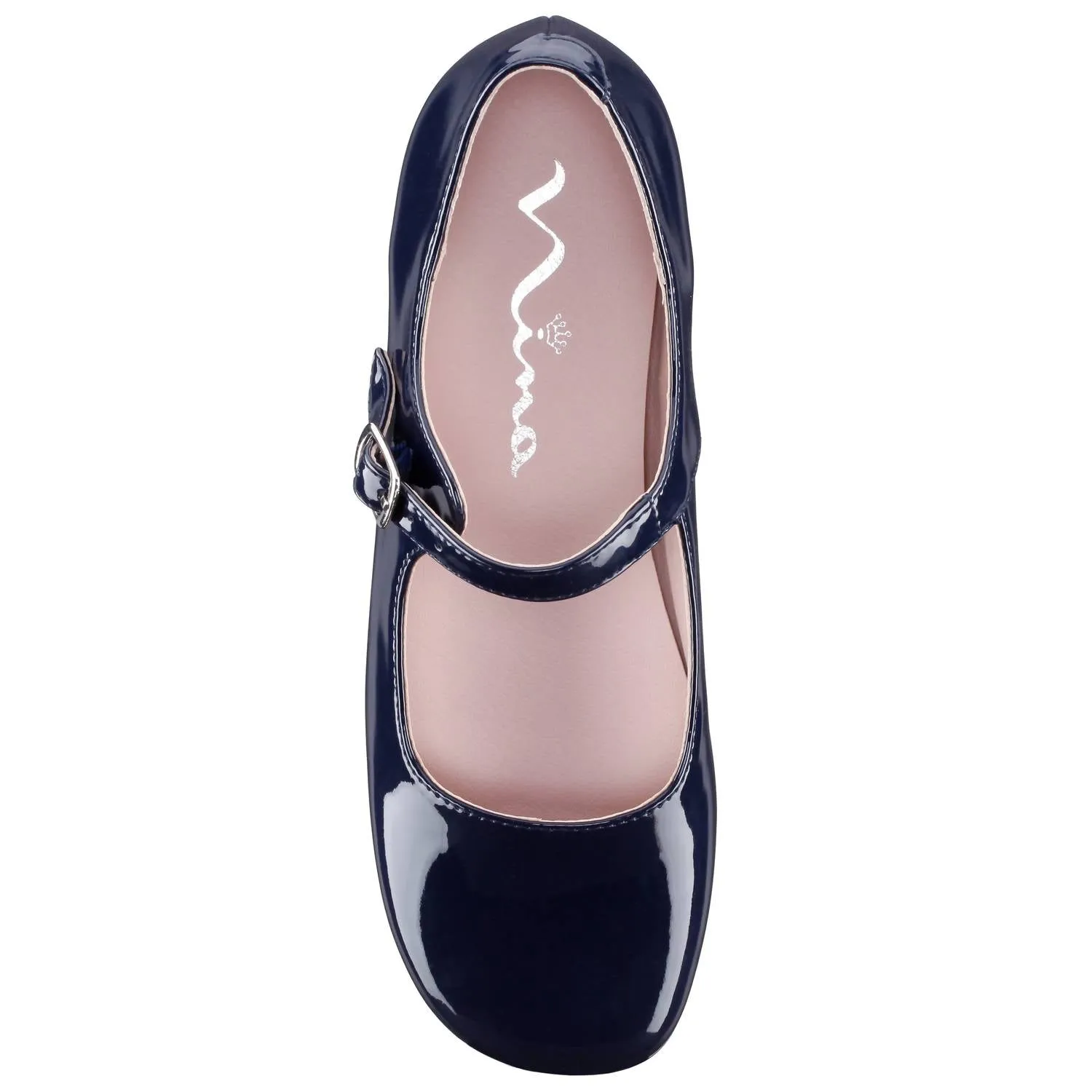 Kid's Bonnett Patent Shoes In Navy