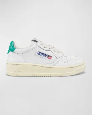Kid's Medalist Low-Top Bicolor Leather Sneakers, Toddlers/Kids