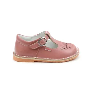 Kid's Ollie T-Strap Shoes In Vintage Rose