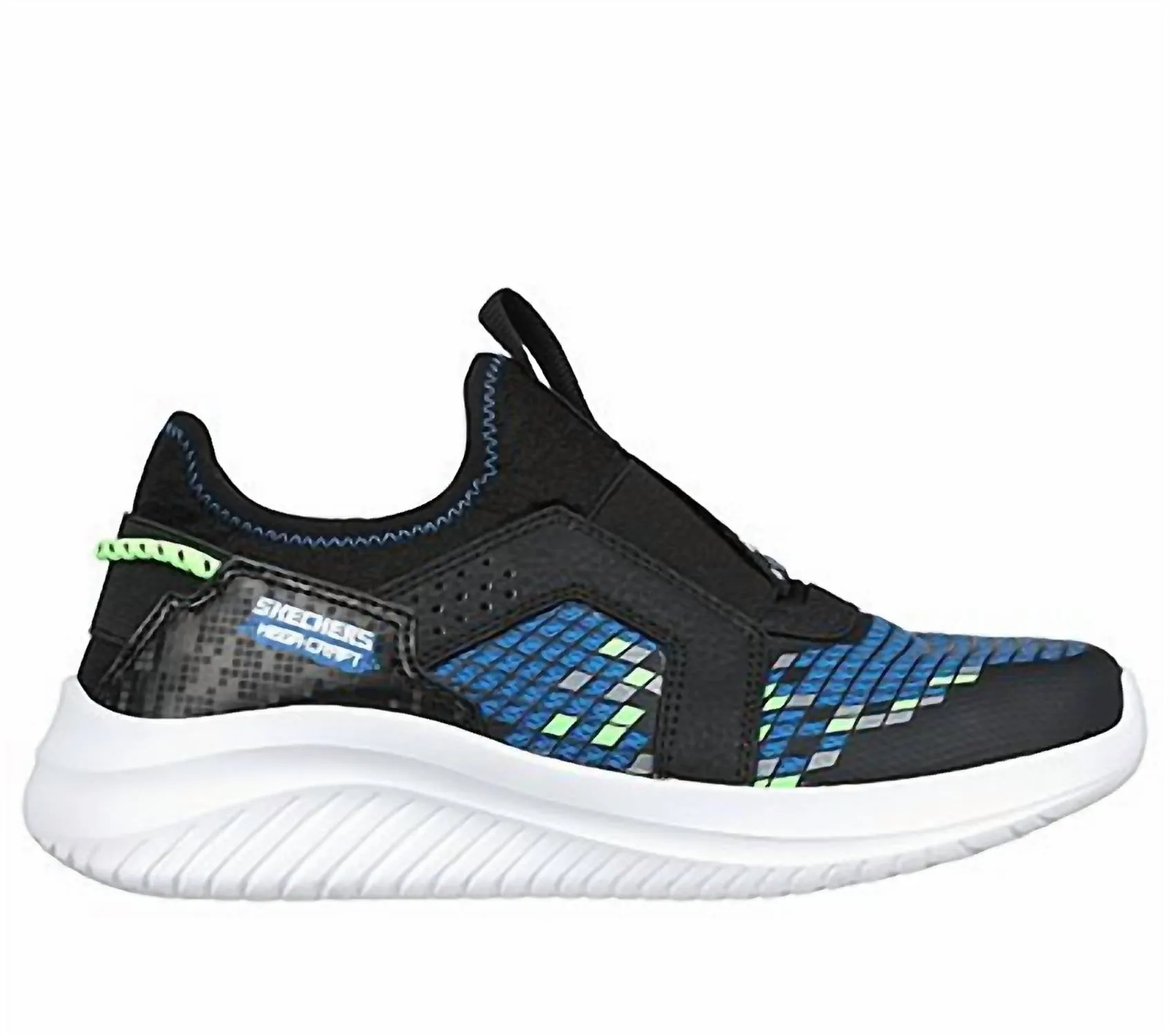 Kid's Ultra Flex 3.0 Triple Pointz Sneaker In Blue/lime