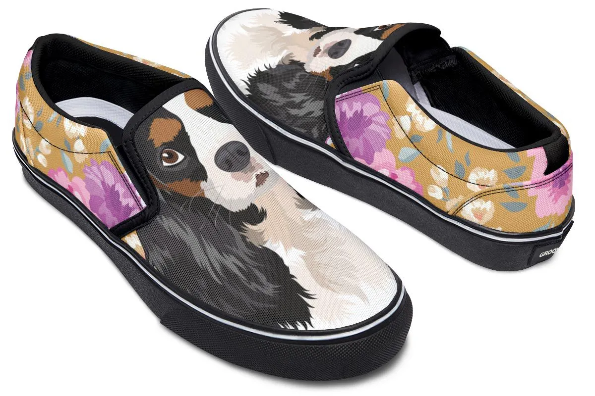 King Charles Spaniel Dog Portrait Slip-On Shoes