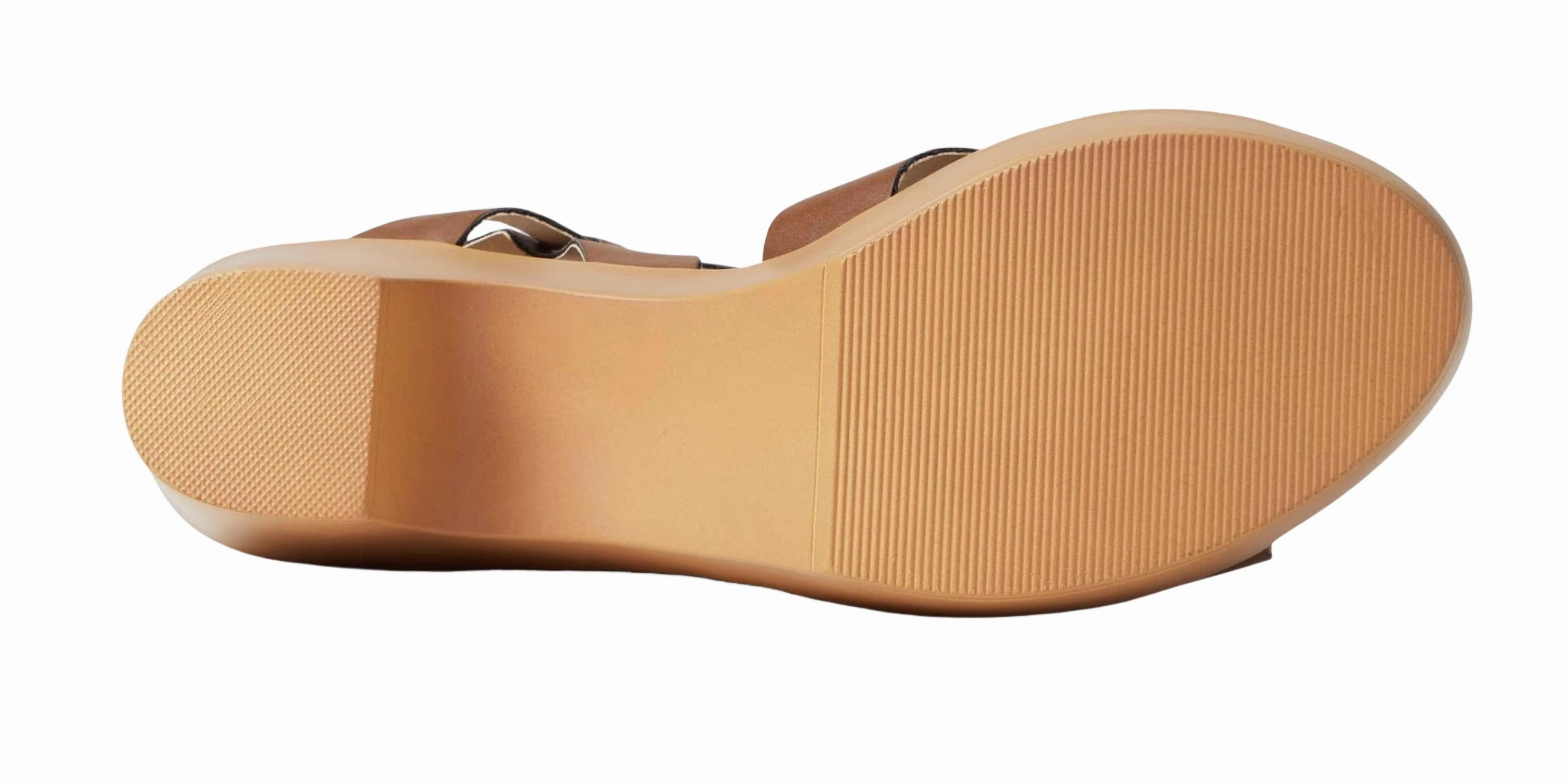 Lady Like Ankle Strap Platform Sandal In Brown
