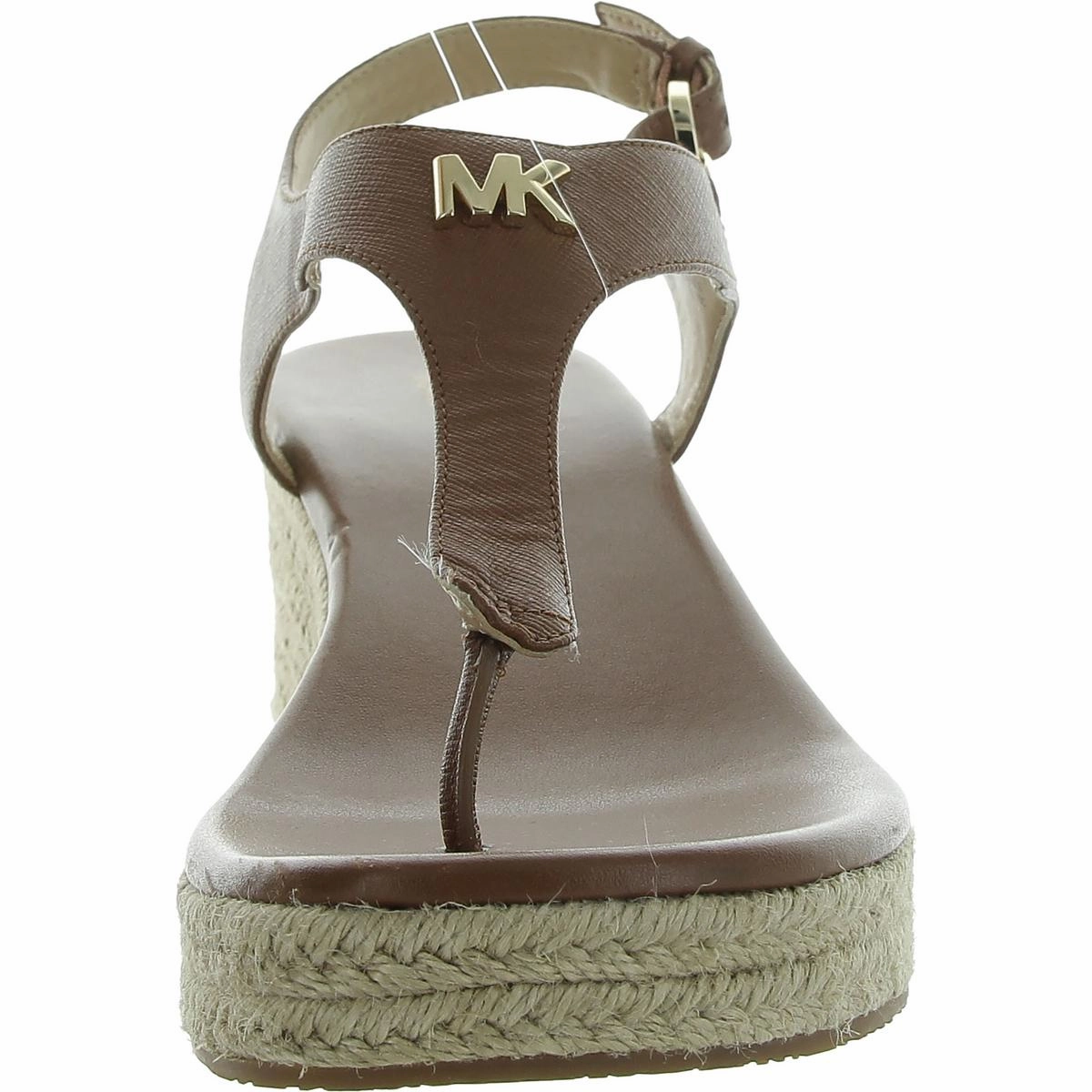 Laney Womens Leather Logo Wedge Sandals