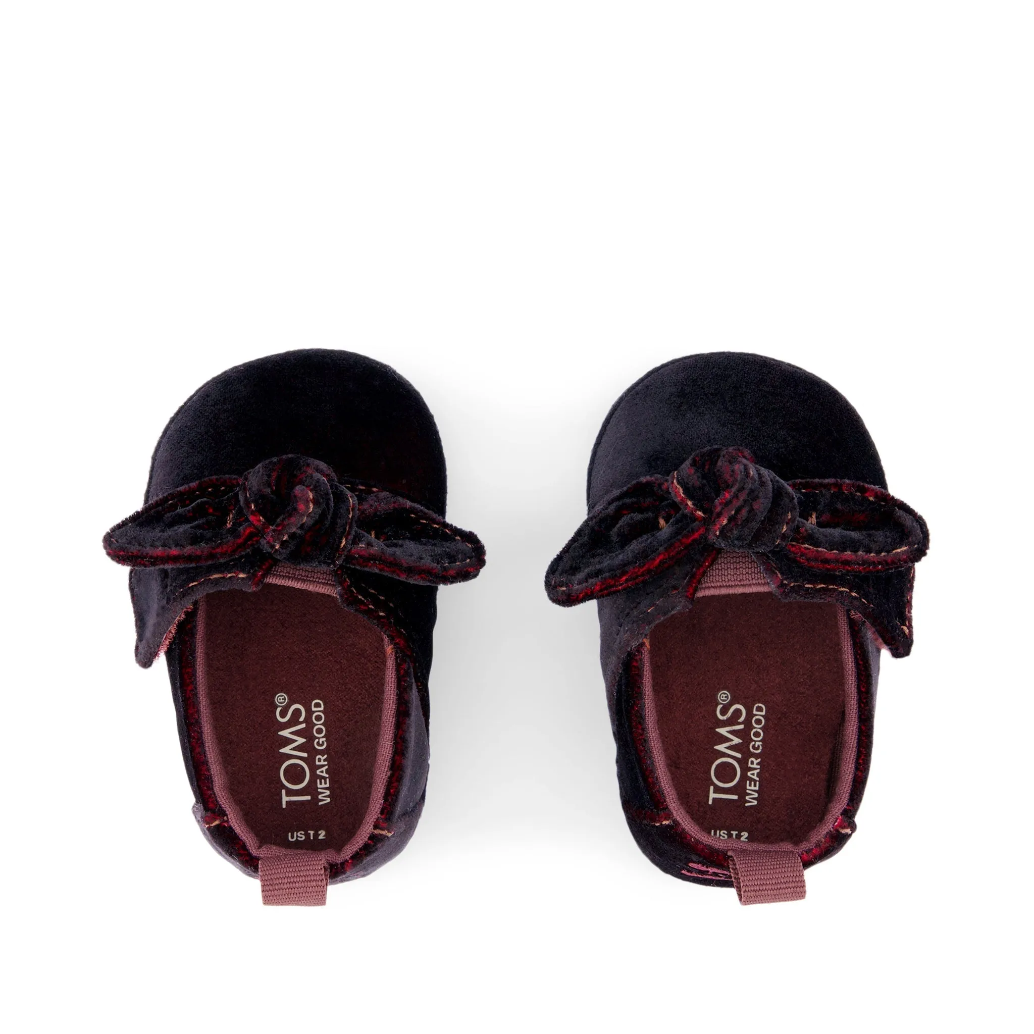 Layette Alpargata Burgundy Velvet Toddler Crib Shoe
