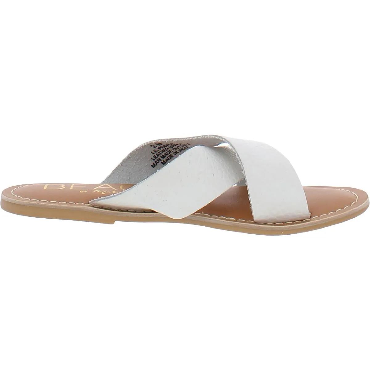 Lil Pebble Girls Slip-on Leather Flatform Sandals