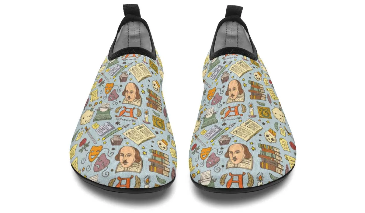 Literature Pattern Aqua Barefoot Shoes