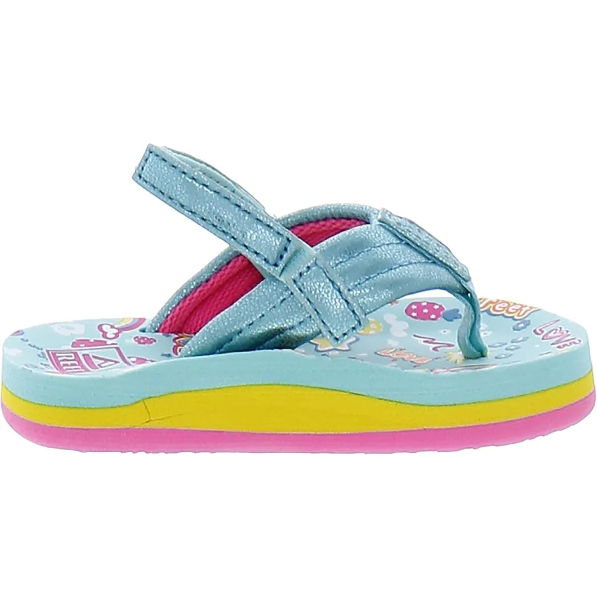 Little Ahi Girls Metallic Printed Flip-Flops