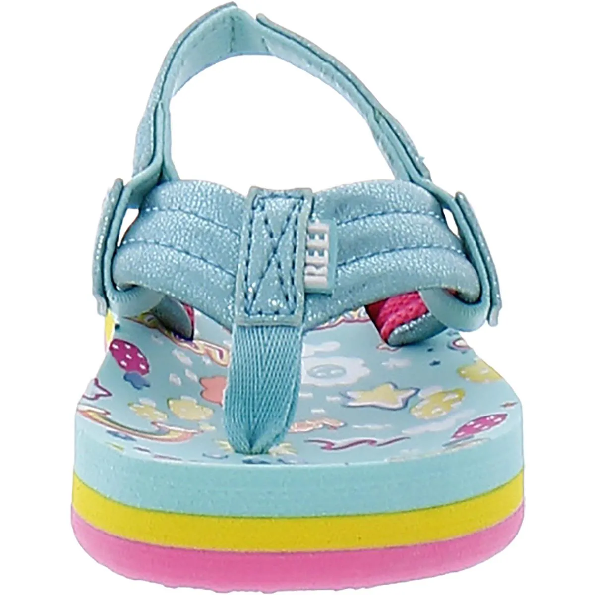 Little Ahi Girls Metallic Printed Flip-Flops