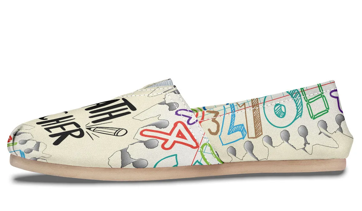 Math Teacher Paper Casual Shoes