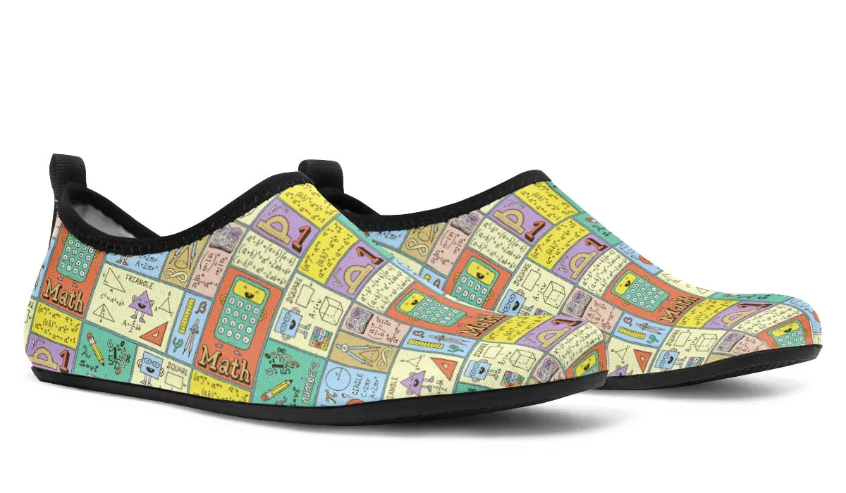 Mathematics Doodle Aqua Barefoot Shoes