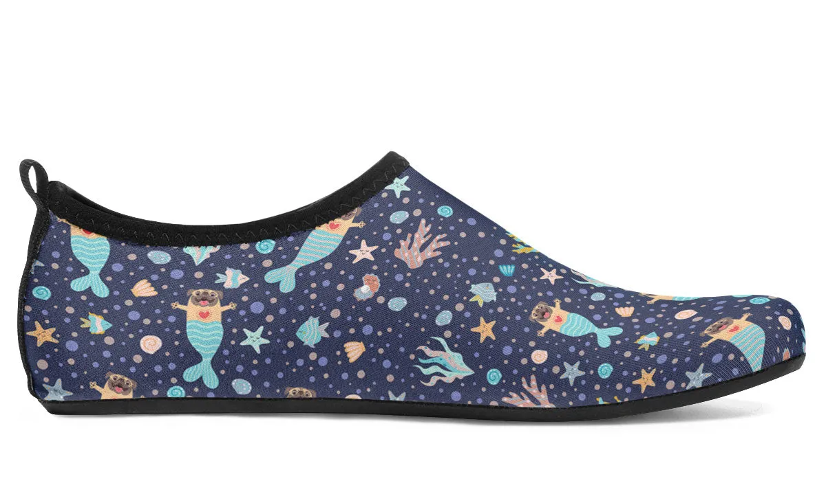 Mermaid Pug Aqua Barefoot Shoes