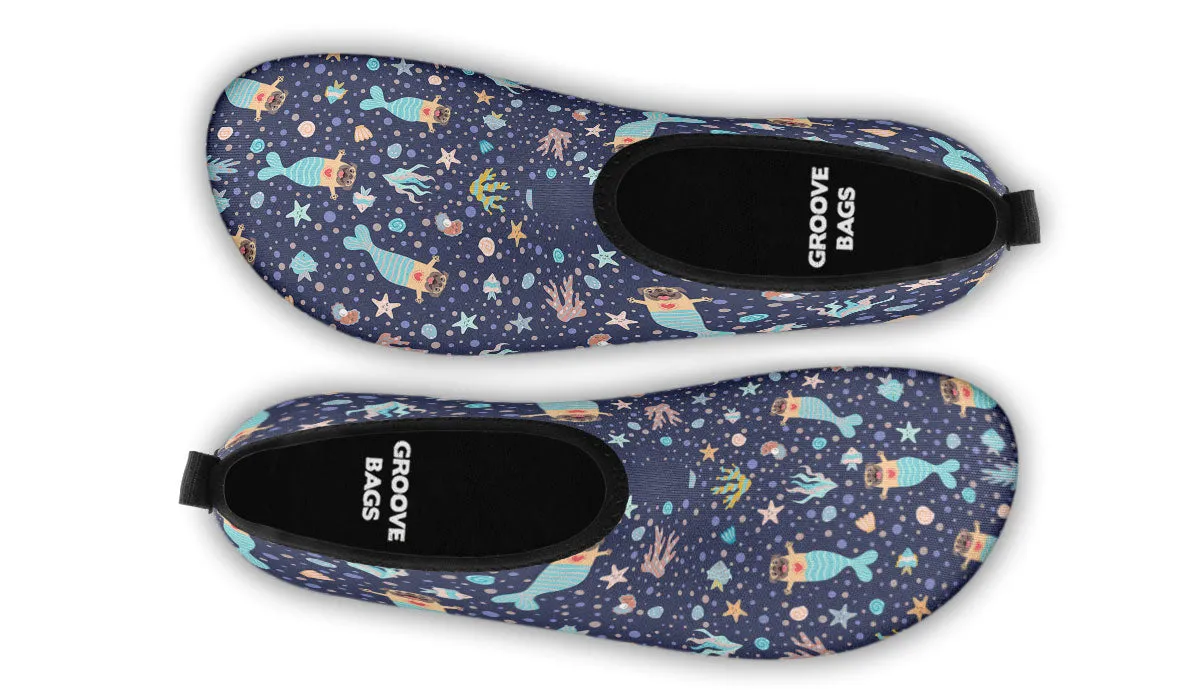 Mermaid Pug Aqua Barefoot Shoes