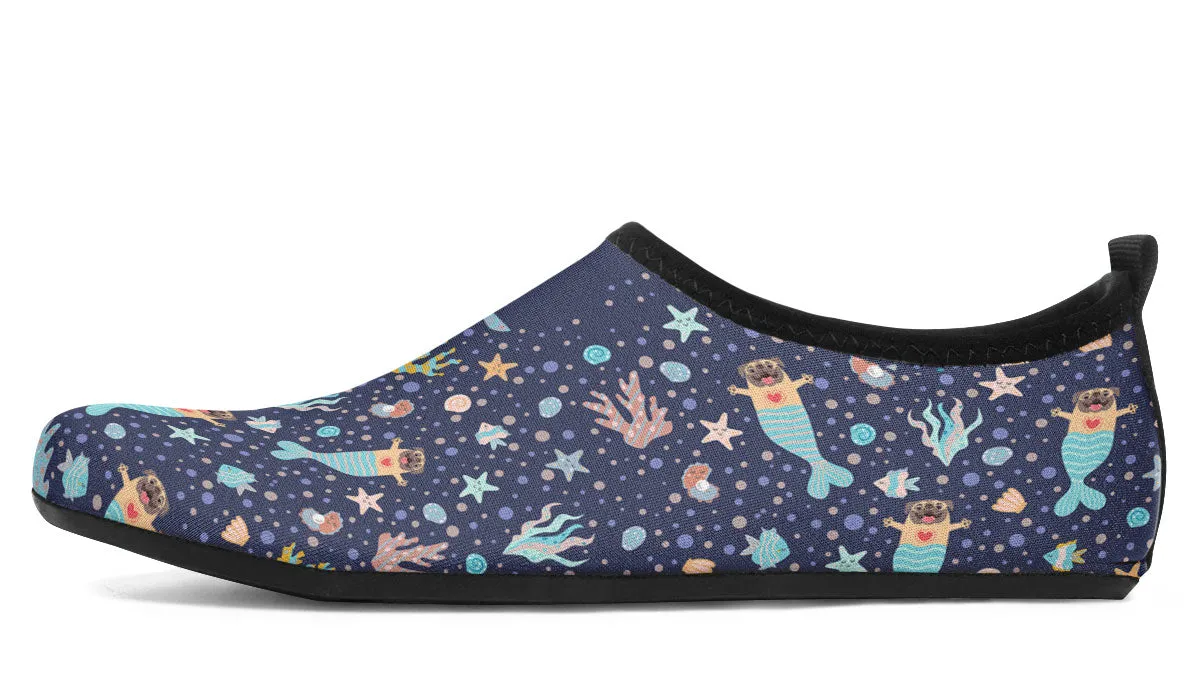 Mermaid Pug Aqua Barefoot Shoes