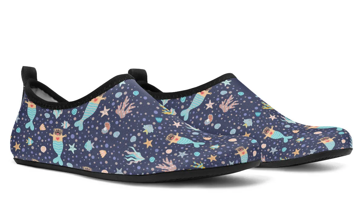 Mermaid Pug Aqua Barefoot Shoes