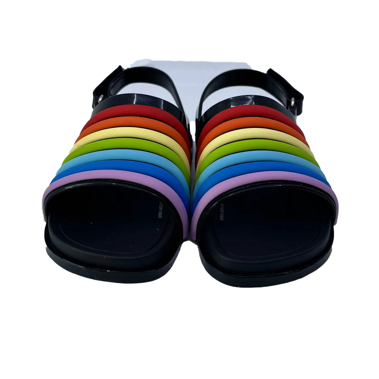 Mini Melissa Girls Black Colorful Sandals
