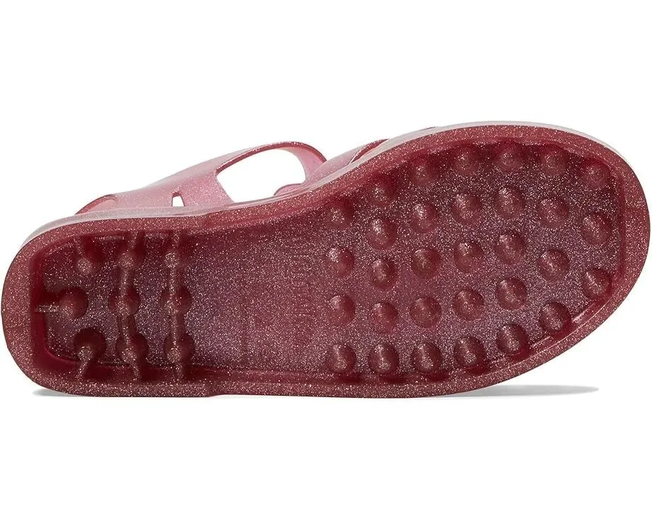 Mini Melissa Possession Shiny Sandals Kids US 2 Glitter Pink Cutout Ankle KHD158