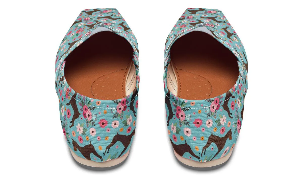 Miniature Pinscher Flower Casual Shoes