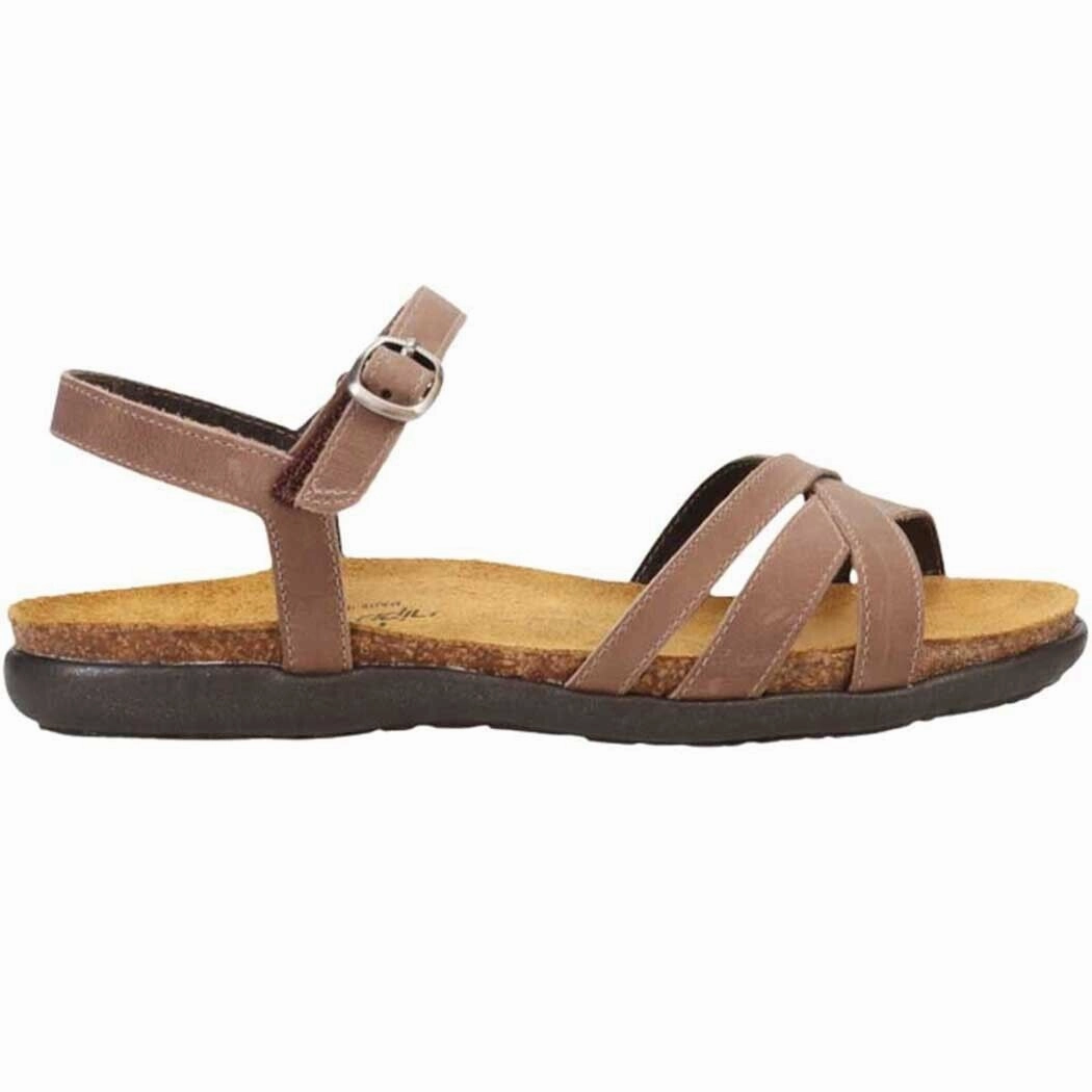 Naot Patricia 7411-EE6 Strappy Women's 10 Oily Bark Nubuck Slip On Sandal FZP133 (Brown,10)