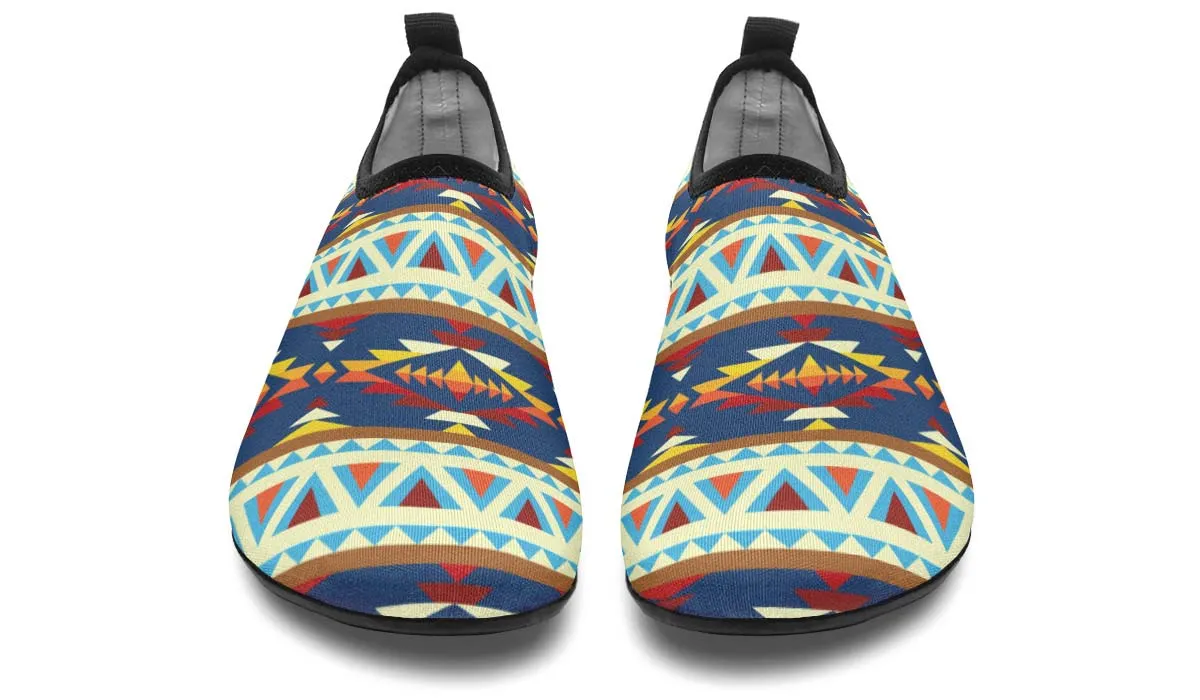 Native American Print Aqua Barefoot Shoes