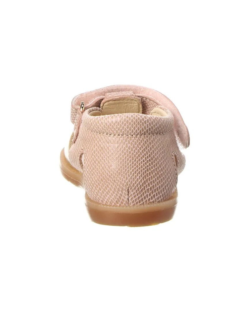Naturino Quarzo Lizard-Embossed Suede Sandal