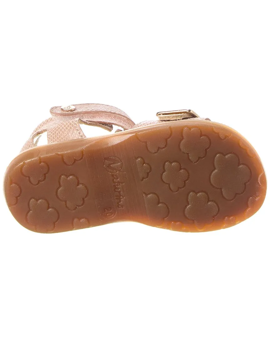 Naturino Quarzo Lizard-Embossed Suede Sandal