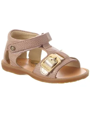 Naturino Quarzo Lizard-Embossed Suede Sandal