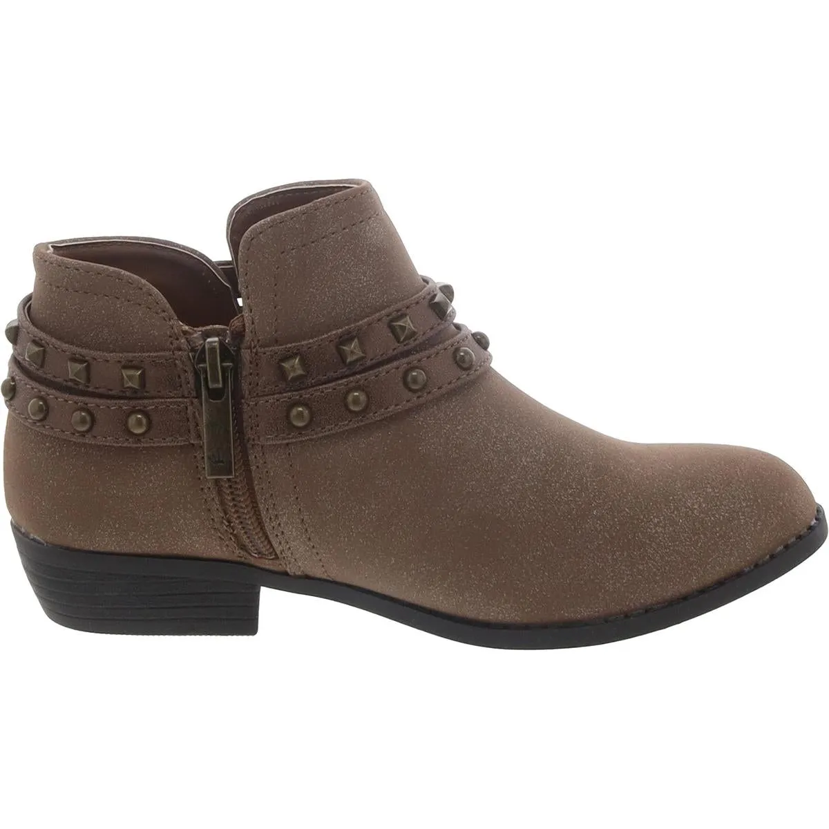 Nicolena Girls Studded Block Heel Booties