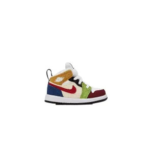 Nike Jordan 1 Mid SE White / Gym Red - Black  DR6959-100 Toddler
