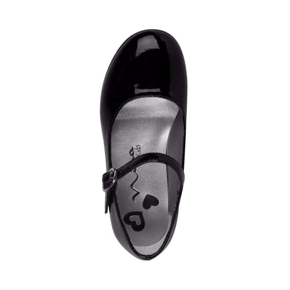 Nina Lil Seeley Flat Girls US 9.5 Black Patent Leather Mary Jane Shoes KHD422