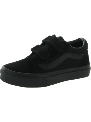 Old Skool V Girls Leather Laceless Skate Shoes