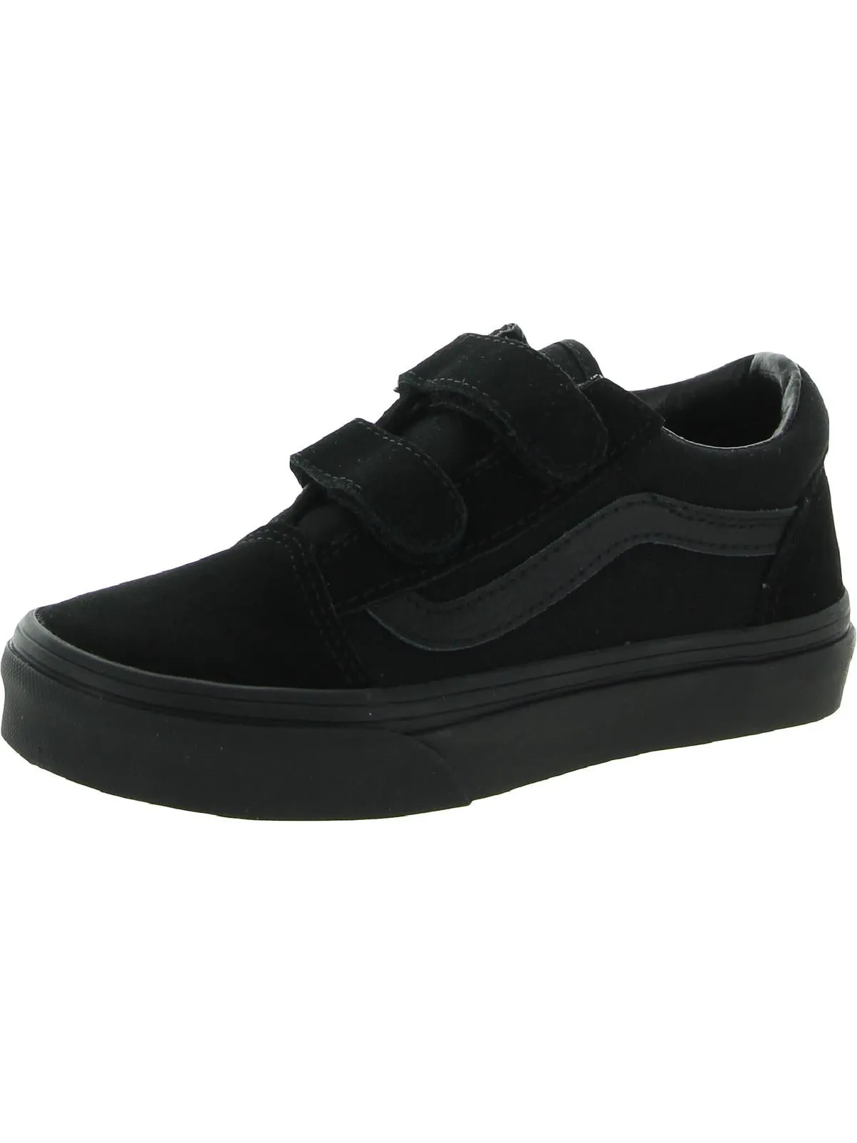 Old Skool V Girls Leather Laceless Skate Shoes