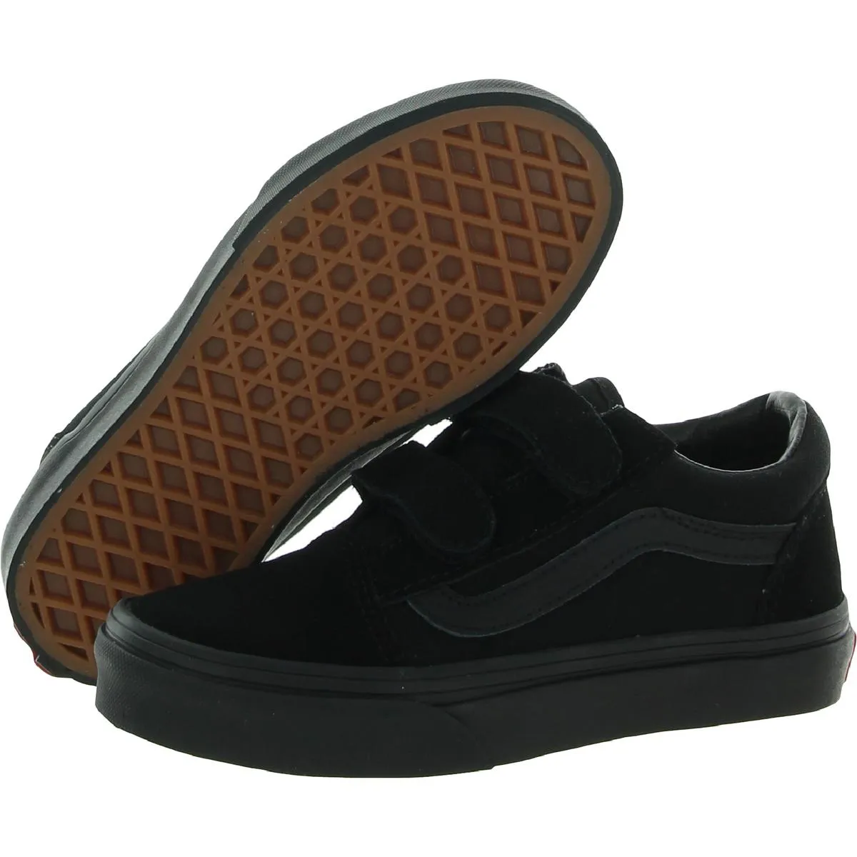 Old Skool V Girls Leather Laceless Skate Shoes